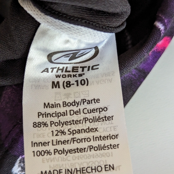 Athletic Works Sports Bra Sz Medium Trendy Floral Double Cross Back  padded Supt - Picture 8 of 10